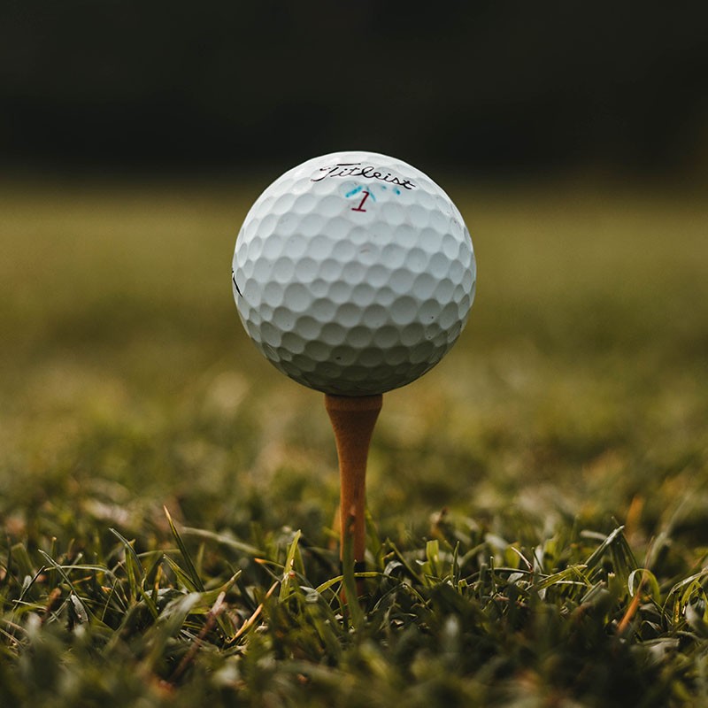 Golf ball on tee